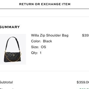 Black Zip Shoulder Bag